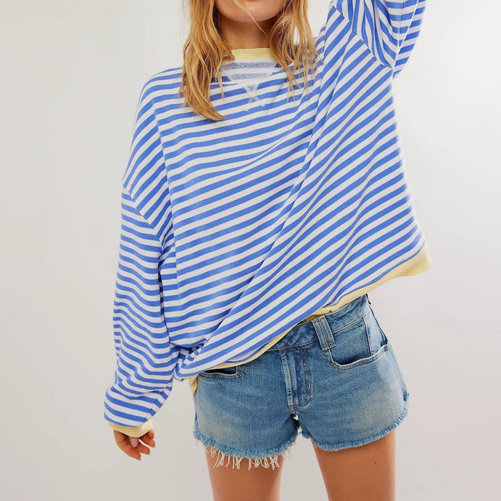 Elise Leroy Striped Comfort Sweatshirt