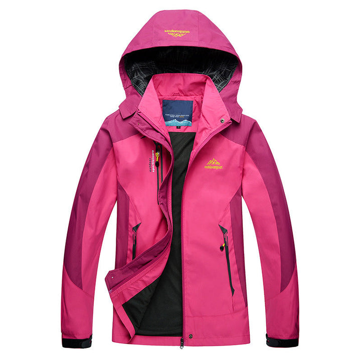 Outdoor Waterproof Jacket with Removable Hood for Women