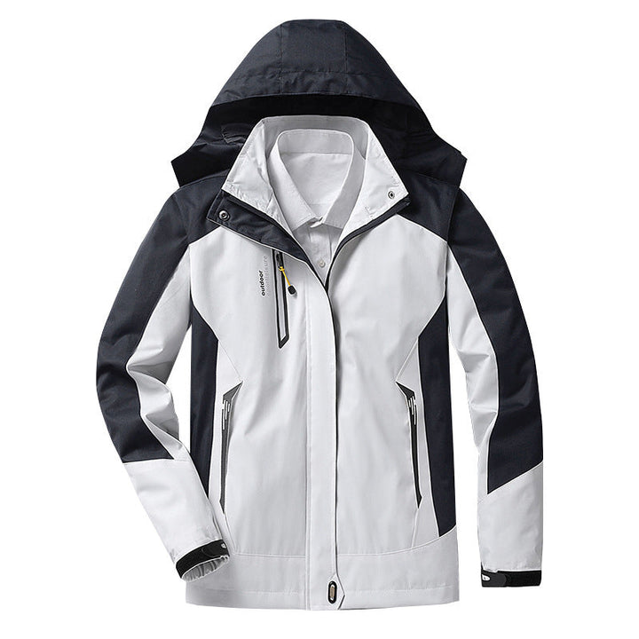 Outdoor Waterproof Jacket with Removable Hood for Women